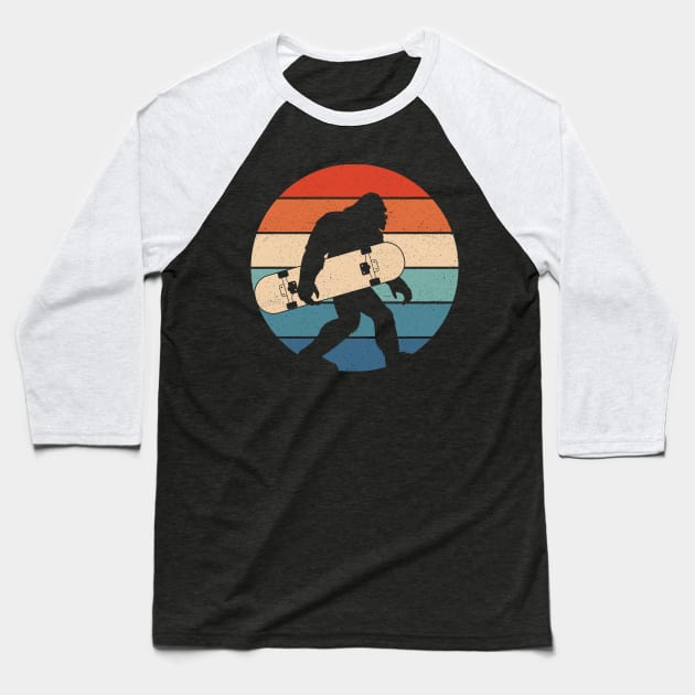 Bigfoot Skateboard Baseball T-Shirt by Tesszero